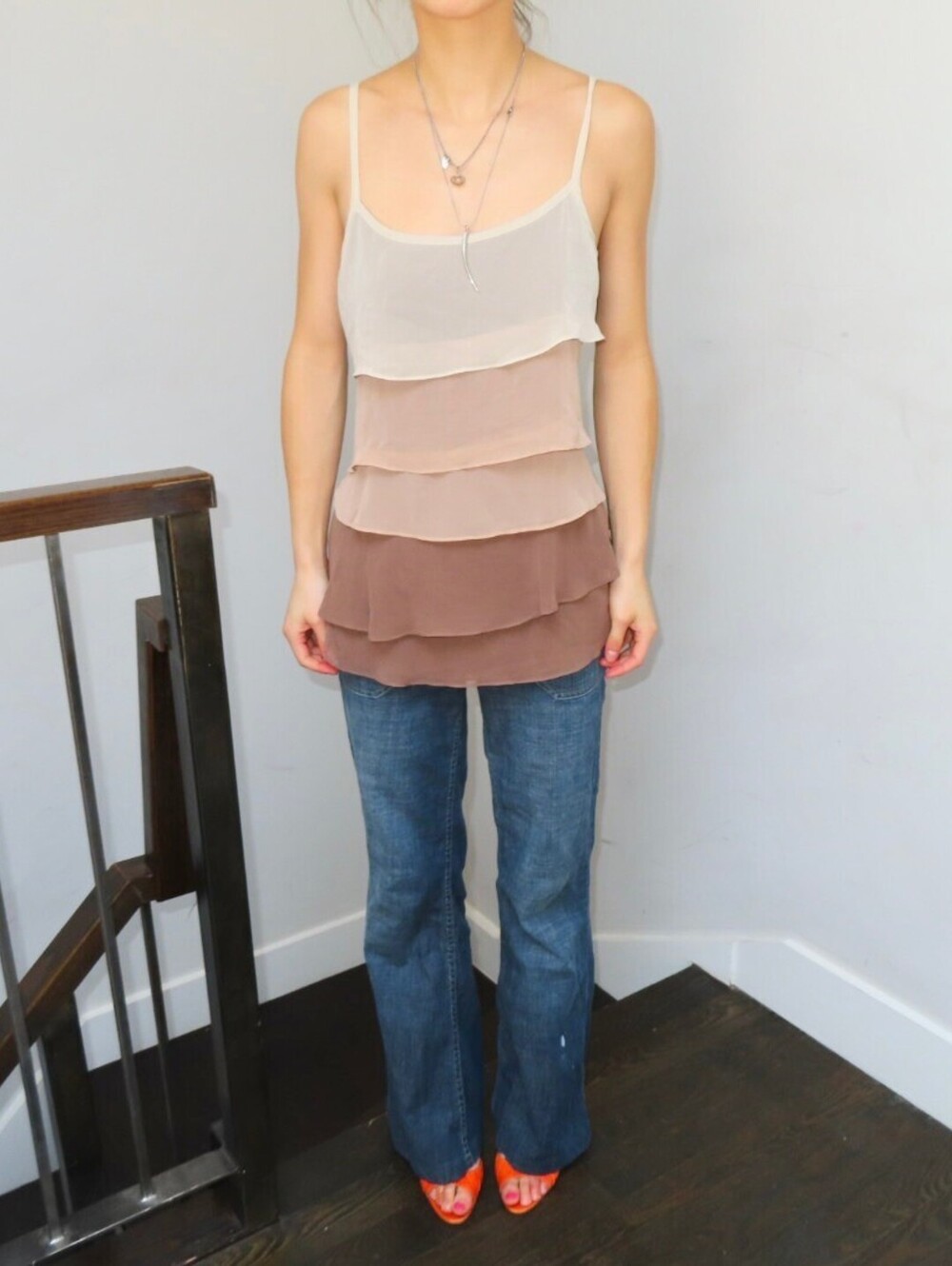 Women's Brown and Tan Vests-tanks-cami